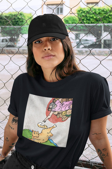 Koszulka z naszywką CAT PARODY: Stworzenie Adama