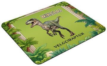 Podkładka Dinozaury Velociraptor + imię dziecka 60x40cm