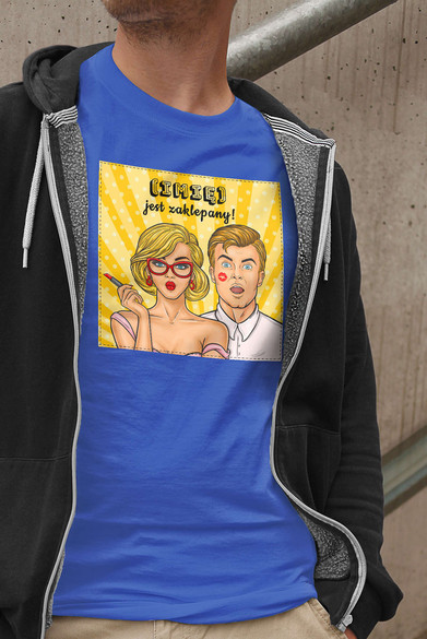 Koszulka z naszywką na Walentynki TWÓJ NAPIS