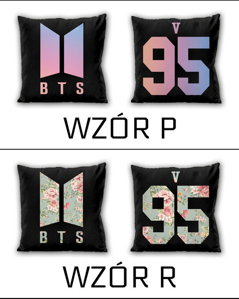 Poduszka BTS DUŻO WZORÓW 40x40 DWUSTRONNA
