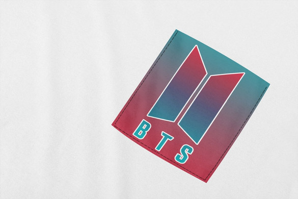 Koszulka z kieszonką BTS LOGO KOLOROWE 