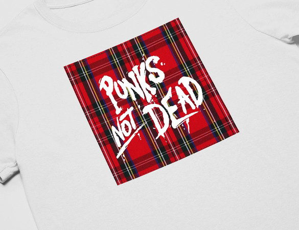 Koszulka z naszywką Punks Not Dead 01