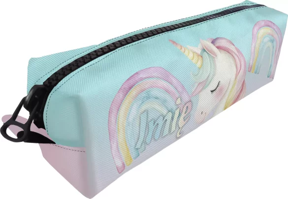 Piórnik Jednorożec romantyczny – pastelowa, z imieniem