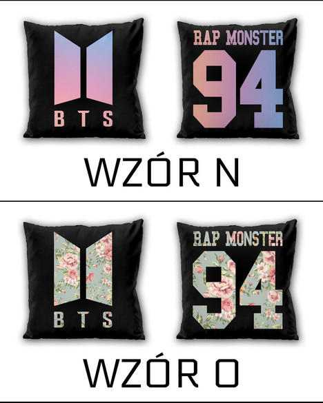 Poduszka BTS DUŻO WZORÓW 40x40 DWUSTRONNA