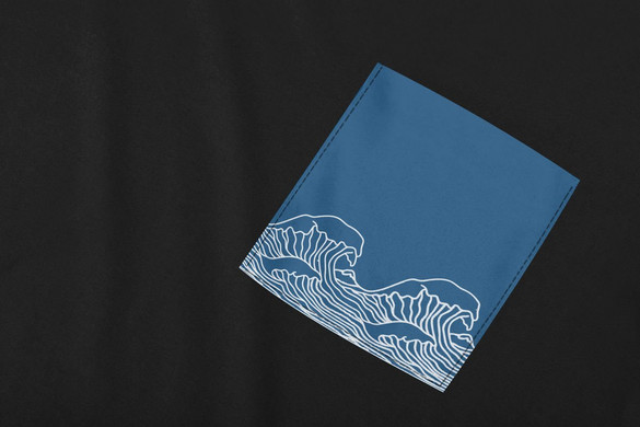 Koszulka z kieszonką FALE BLUE WAVES