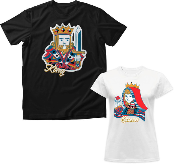 Koszulka na walentynki zestaw dla Pary Dama i Król