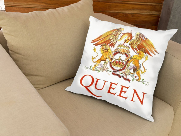 Poduszka Queen logo white