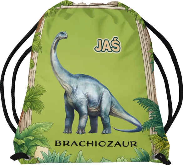 Worek Dinozaury Brachiozaur z imieniem dziecka