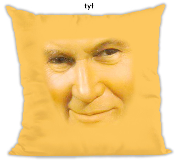 Poduszka Jan Paweł 2 rzułta twarz JP2