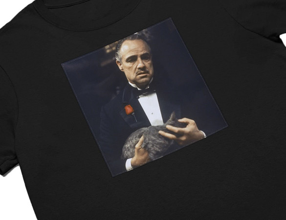 Koszulka z naszywką The Godfather with cat