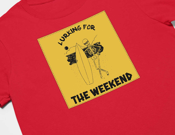Koszulka z naszywką Lurking for the weekend