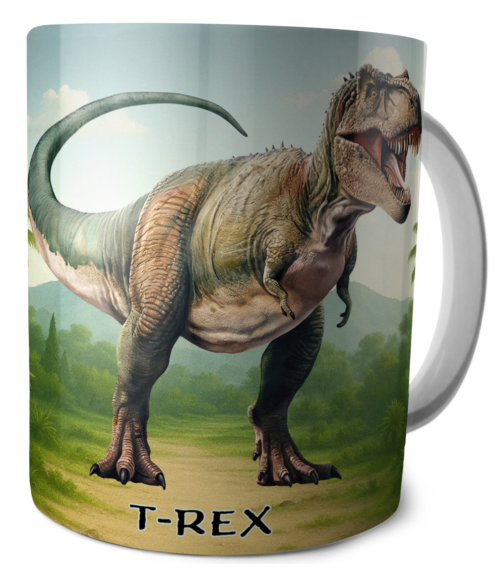 Kubek Dinozaury T-Rex + imię dziecka