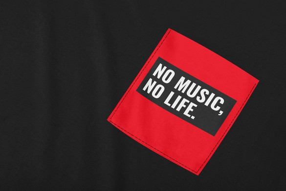 Koszulka z kieszonką NO MUSIC 