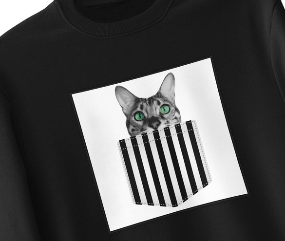 Bluza z naszywką Cat pocket