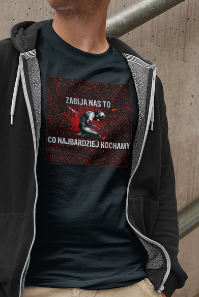 Koszulka z naszywką Lubię zapierd..lać 03