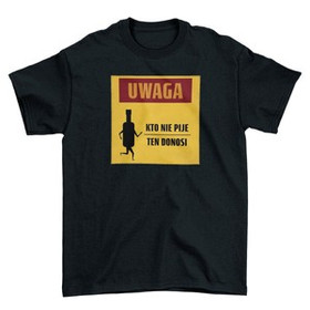 Koszulka z naszywką L PRL- kto nie pije...