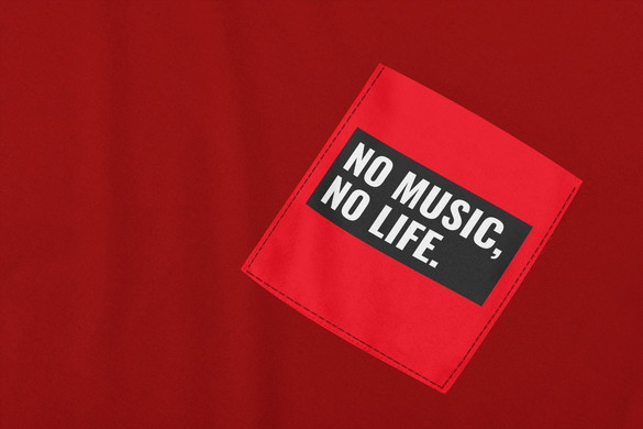 Koszulka z kieszonką NO MUSIC