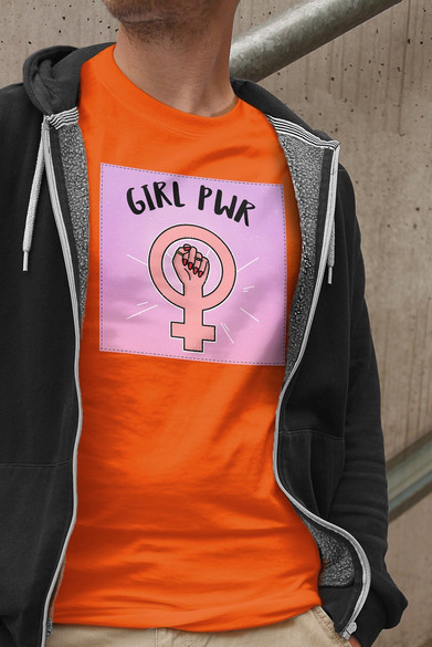 Koszulka z naszywką Girl PWR