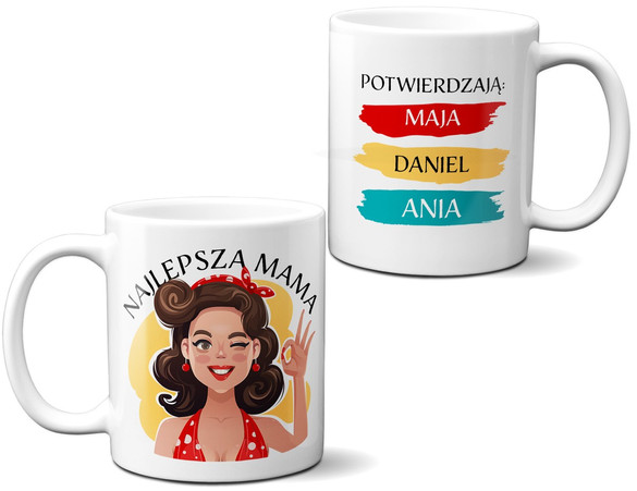 Kubek dla Mamy NAJLEPSZA MAMA + IMIĘ 05