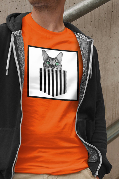 Koszulka z naszywką Cat pocket