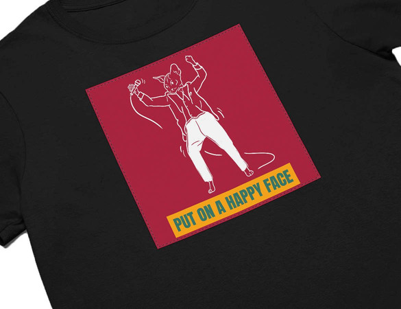 Koszulka z naszywką Put on a happy face