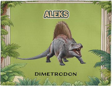 Podkładka na stół Dinozaury Dimetrodon personalizowane imieniem