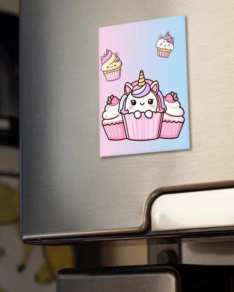 Magnes Jednorożec Kawaii muffinka – słodki styl, dla dziewczynki