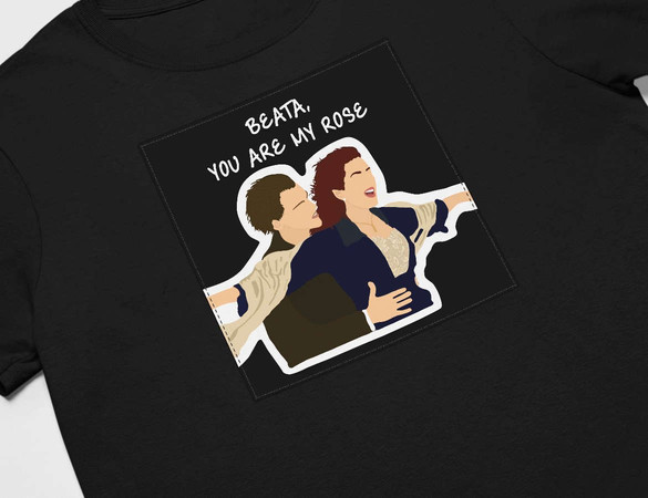 Koszulka z naszywką na Walentynki TWÓJ NAPIS