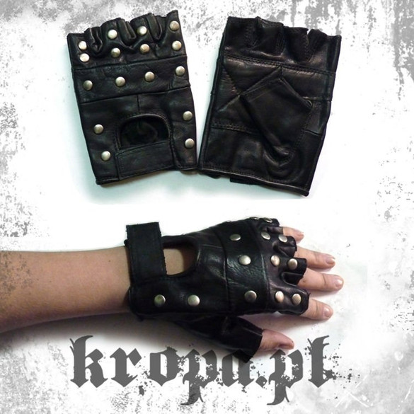 Rękawice skórzane bez palców 02