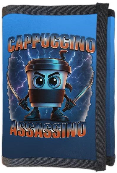 Portfel Italian Brainrot Cappuccino Assassino z piorunami