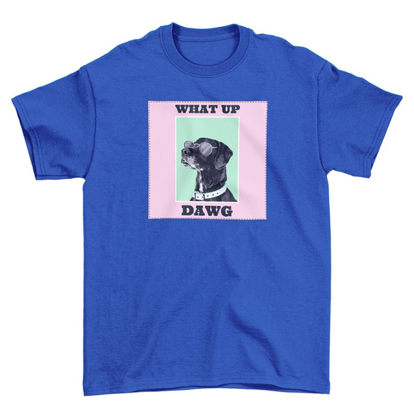 Koszulka z naszywką What up dawg