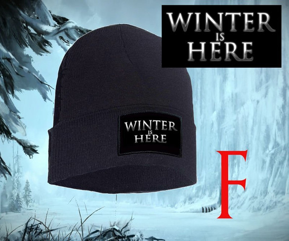 Czapka zimowa z naszywką WINTER IS COMING GRA O TRON