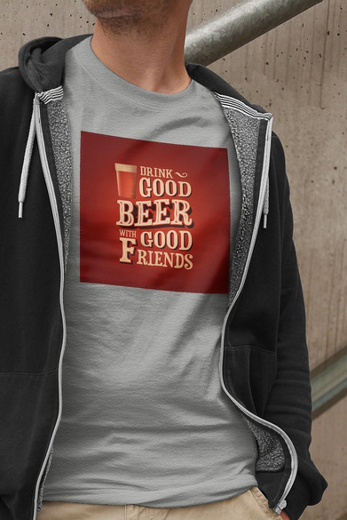 Koszulka z naszywką Drink Good Beer...