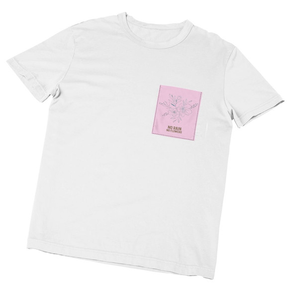 Koszulka z kieszonką NO RAIN NO FLOWERS