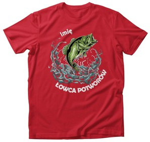 Koszulka dla Wędkarza Twoje IMIĘ + Łowca Potworów