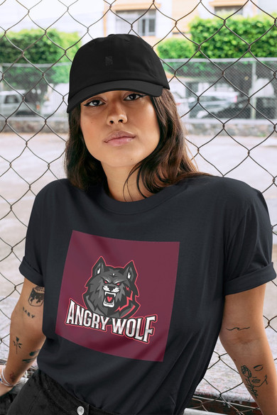 Koszulka z naszywką Angry Wolf