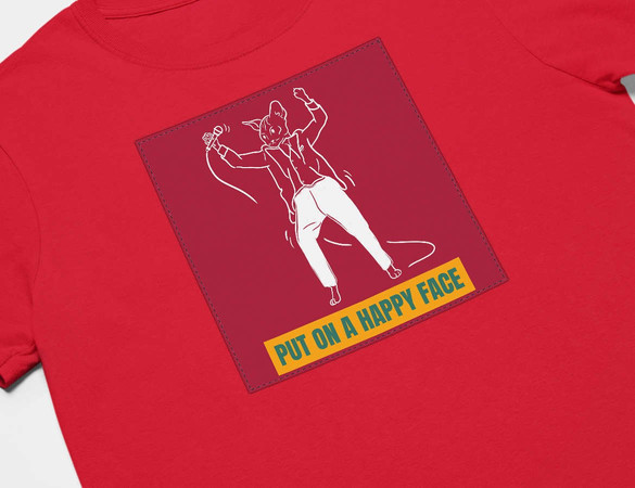 Koszulka z naszywką Put on a happy face