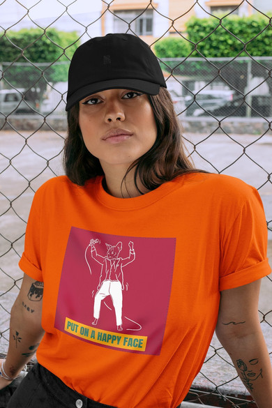 Koszulka z naszywką Put on a happy face