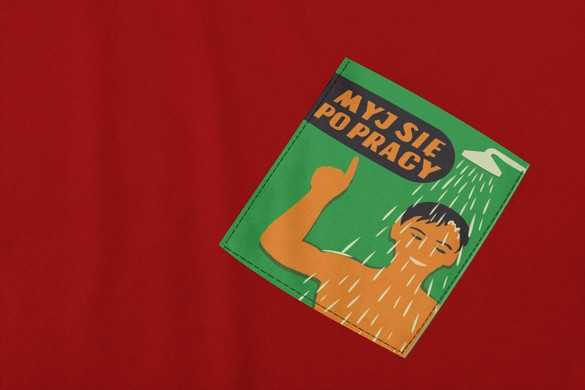 Koszulka z kieszonką MYJ SIĘ PO PRACY