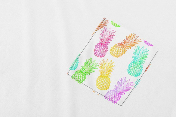 Koszulka z kieszonką ANANASY