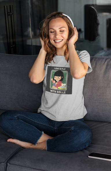 Bluzka damska z naszywką I love to play...