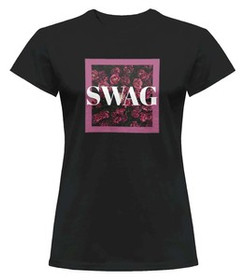 Bluzka damska z naszywką SWAG