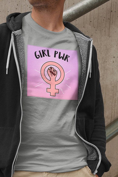 Koszulka z naszywką Girl PWR