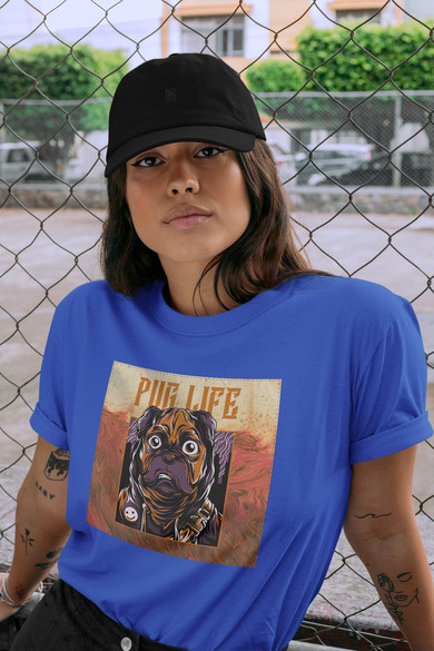 Koszulka z naszywką  PUG LIFE