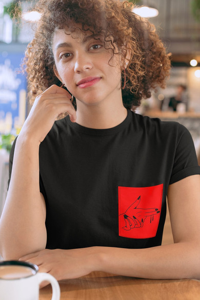 Koszulka z kieszonką PISTOLET FINGER GUN