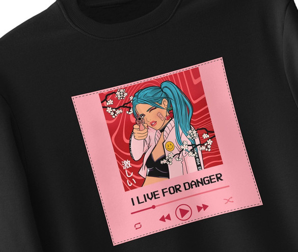 Bluza z naszywką I live for danger