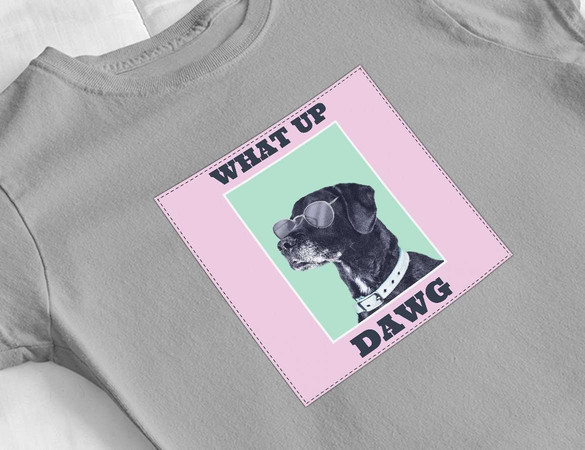 Bluzka damska z naszywką What up dawg