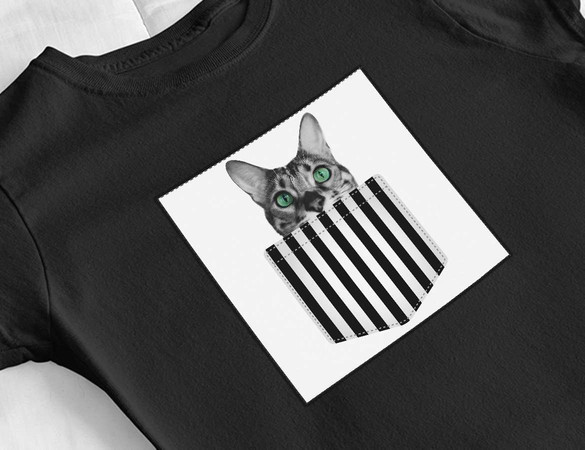 Bluzka damska z naszywką Cat pocket