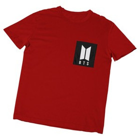 Koszulka z kieszonką BTS LOGO BIAŁE