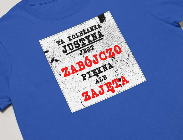 Koszulka z naszywką na Walentynki TWÓJ NAPIS